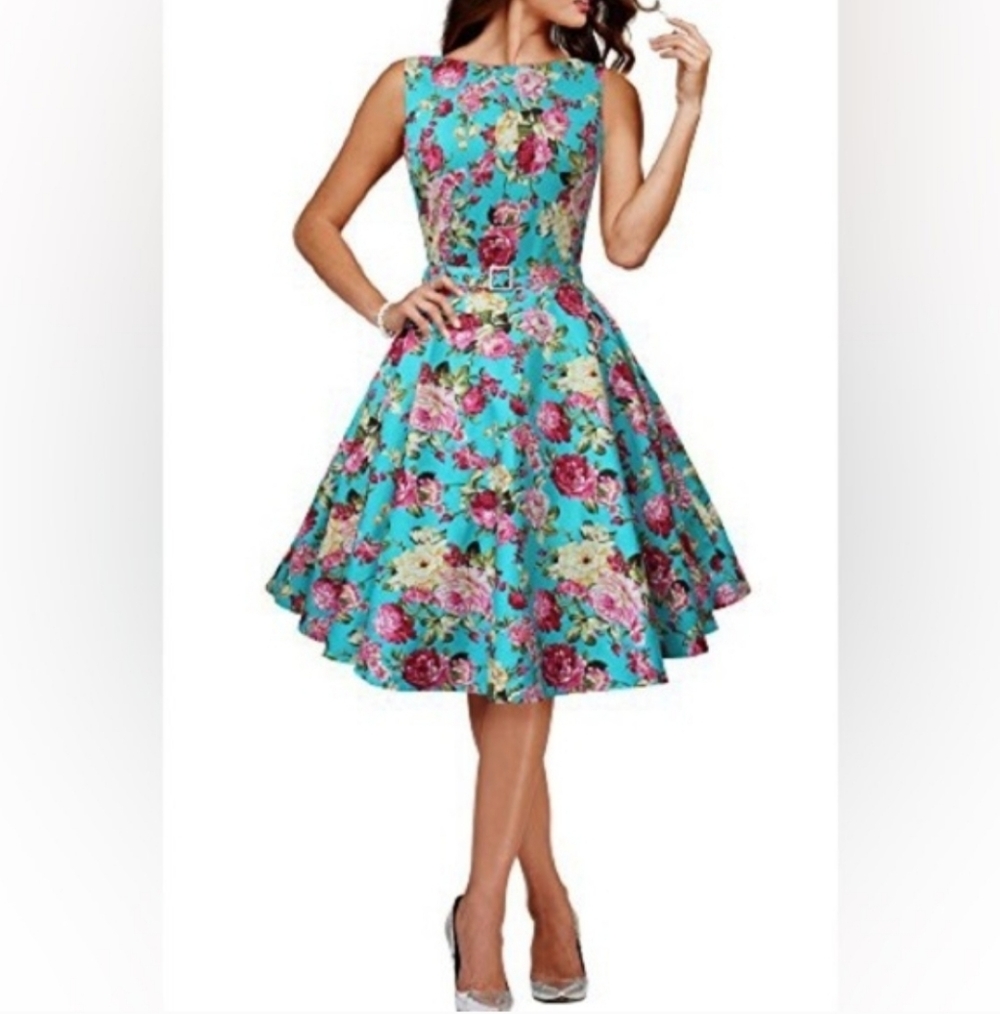 BlackButterfly 'Audrey' Divinity Vintage Rockabilly Floral 1950s Dress Size 8